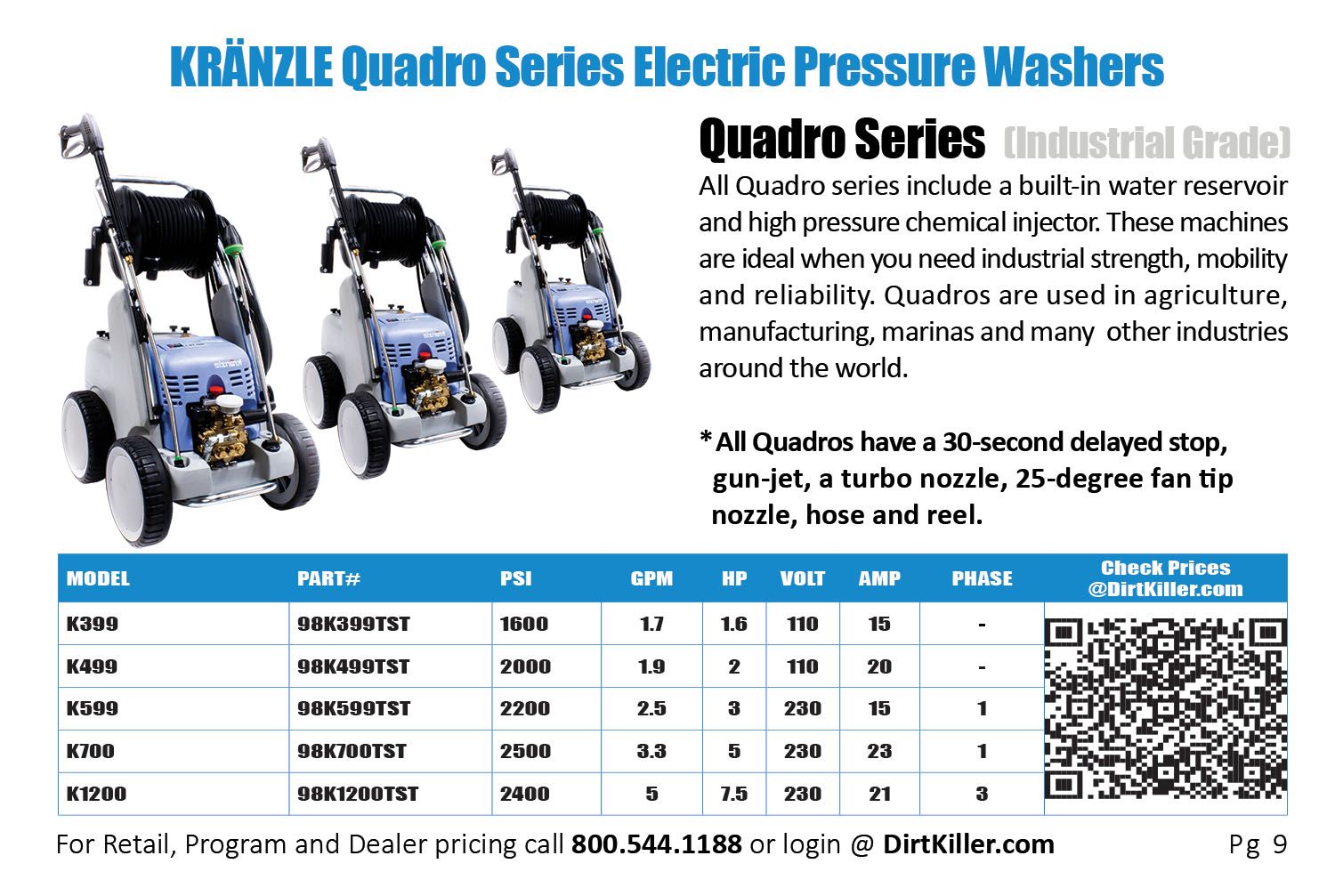 Dirt Killer Pressure Washer Catalog  - 2022 Kranzle 4 wheel Quadro series