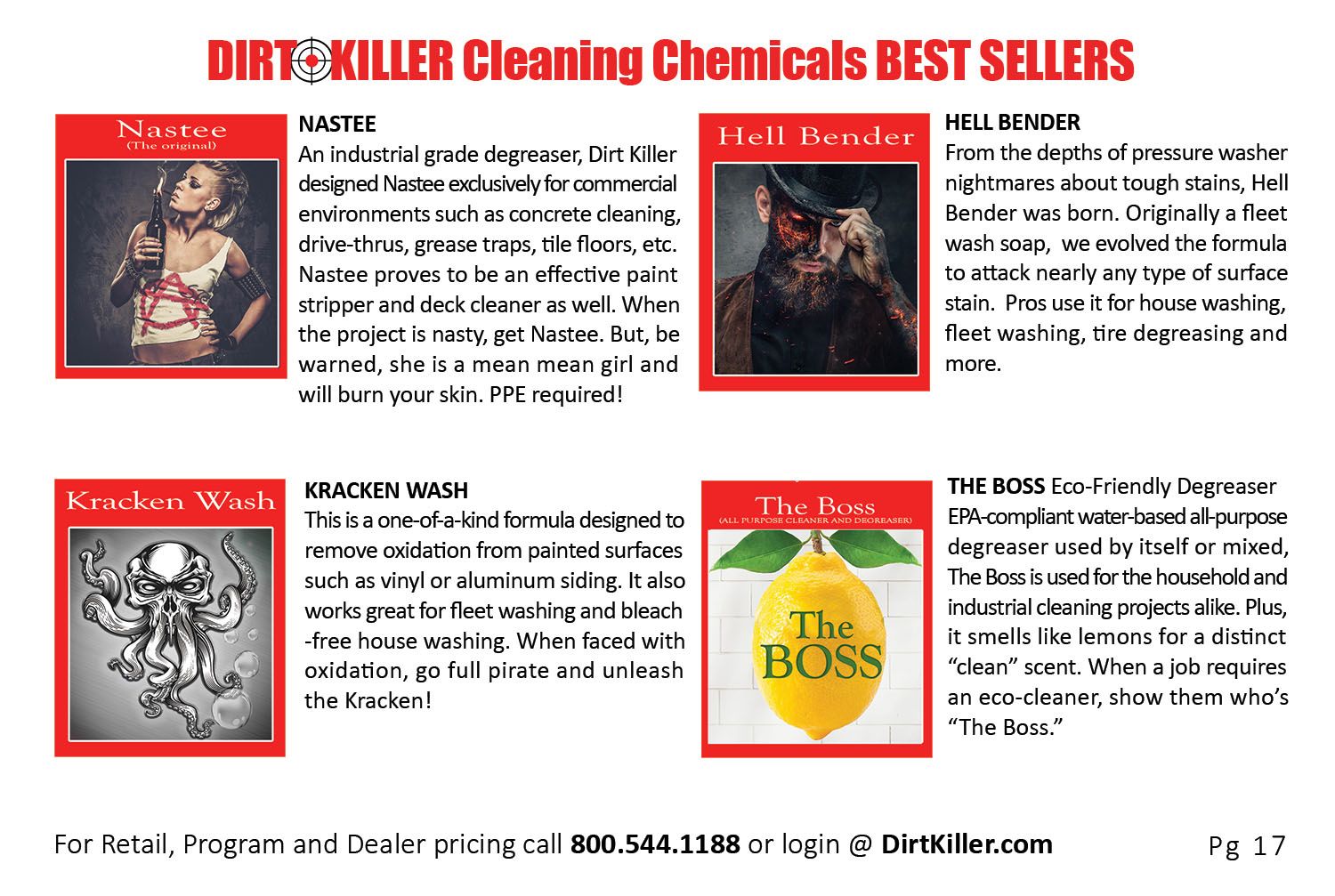 Dirt Killer Pressure Washer Catalog  - chemicals - house wash soaps