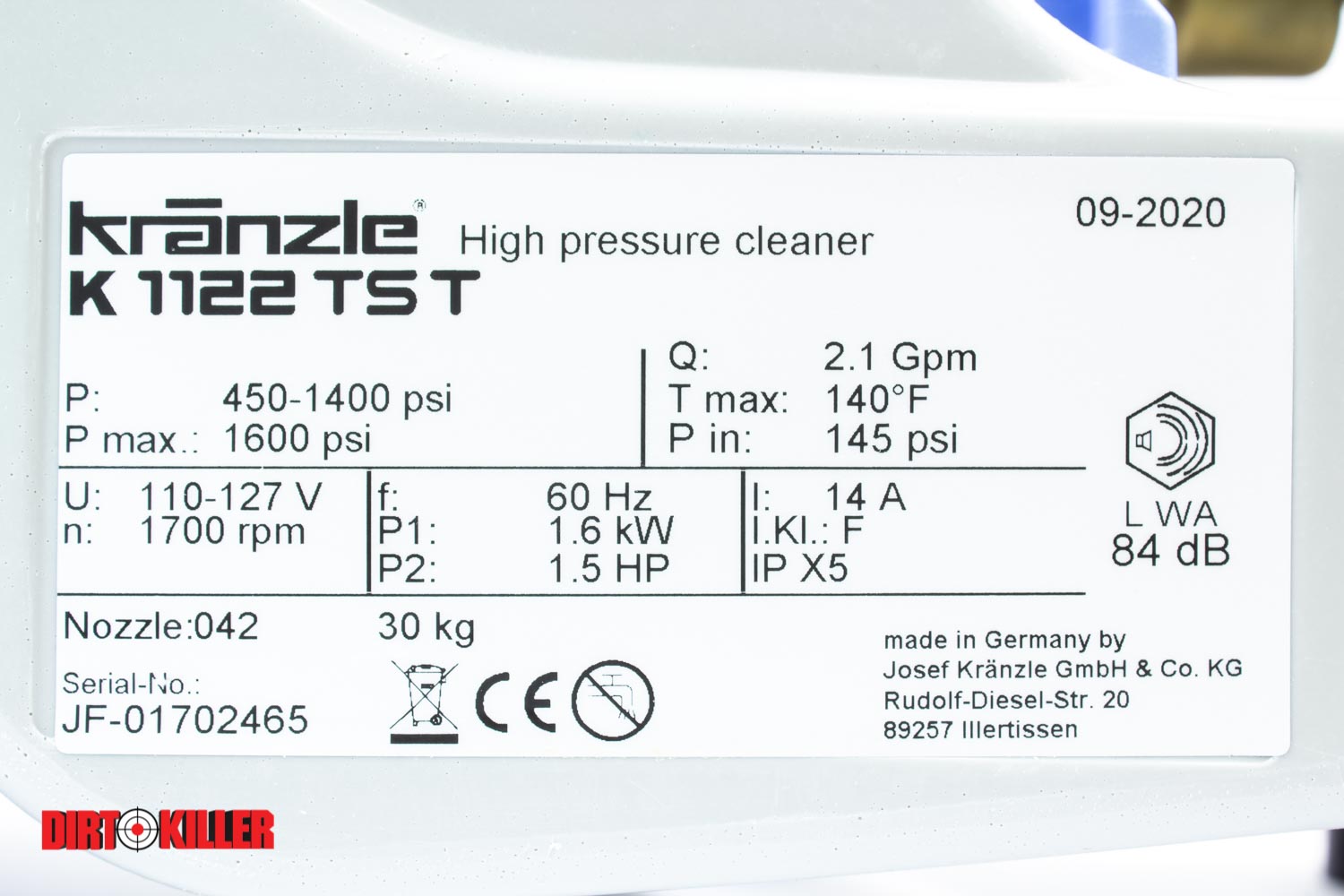 Kränzle 1122TST 1400 PSI 2.1 GPM Electric Pressure Washer-image_6.1 GPM Electric Pressure Washer-image_6