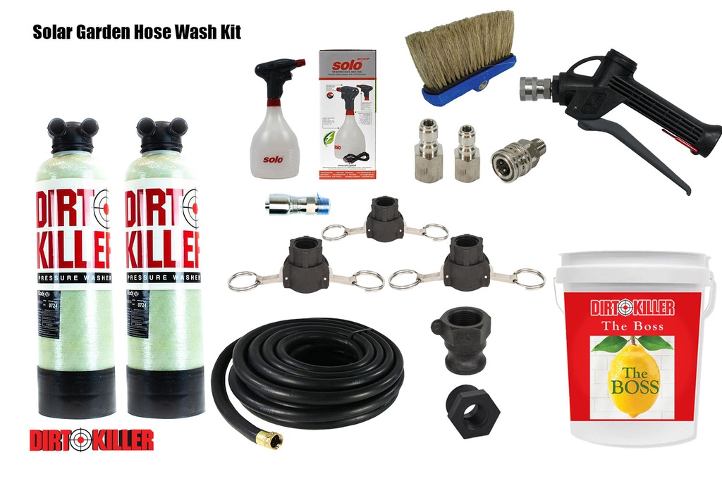  Solar Panel Cleaning Kit- D.I. Tanks, Inlet Plumbing, 100' Discharge Hose, And Brush
