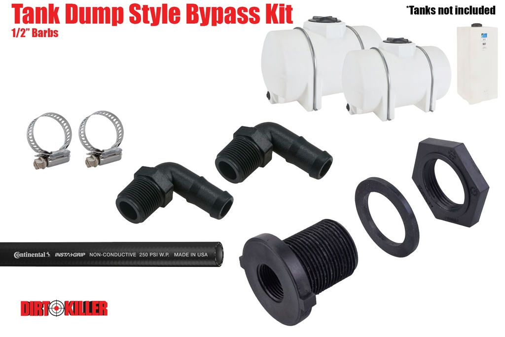  Tank Dump Style Bypass Kit, 1/2" Barbs