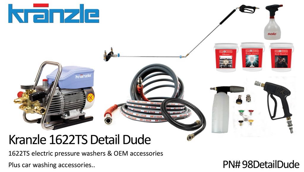 [98DETAILDUDE] Kranzle Detail Dude Kit, 1622TS, Under Carriage Cleaner, Foam Cannon And Supporting Accessories