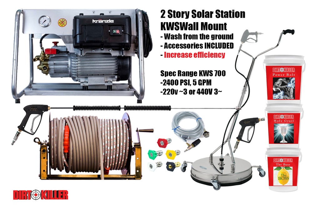 Kranzle Stationary Install Kit, Includes KWS1200TS, 300' High Pressure Hose Reel, and Misc Accessories