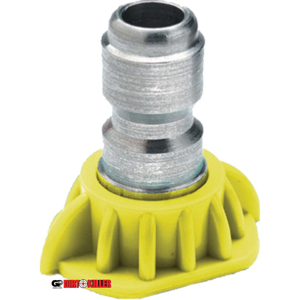  Yellow Flat Tip Nozzle 5.0-15 degree  Quick Connect