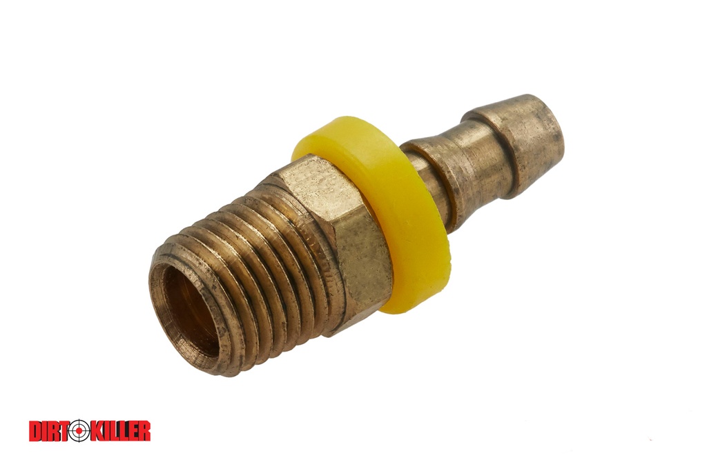  Brass Push-On Adapter Barb 1/4" MNPT x 1/4" Barb