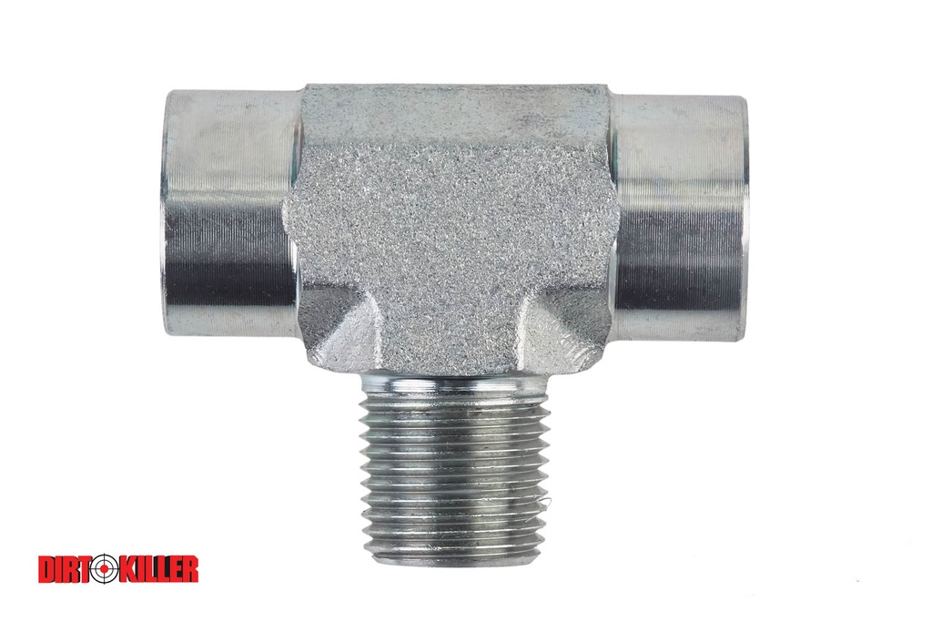  Steel Branch Tee 3/8" FNPT x FNPT x MNPT