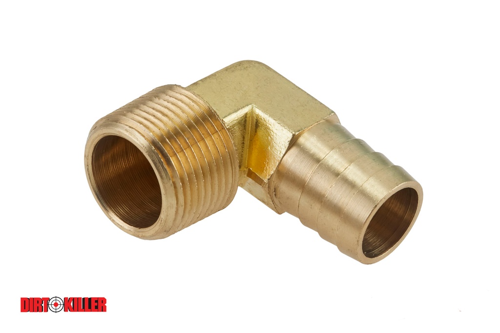  Brass Hose Barb Elbow Adapter 3/4" MNPT x 3/4" Barb