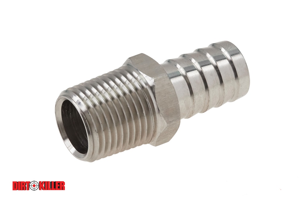  Stainless Steel Hose Barb Adapter 1/2" MNPT x 5/8" Barb