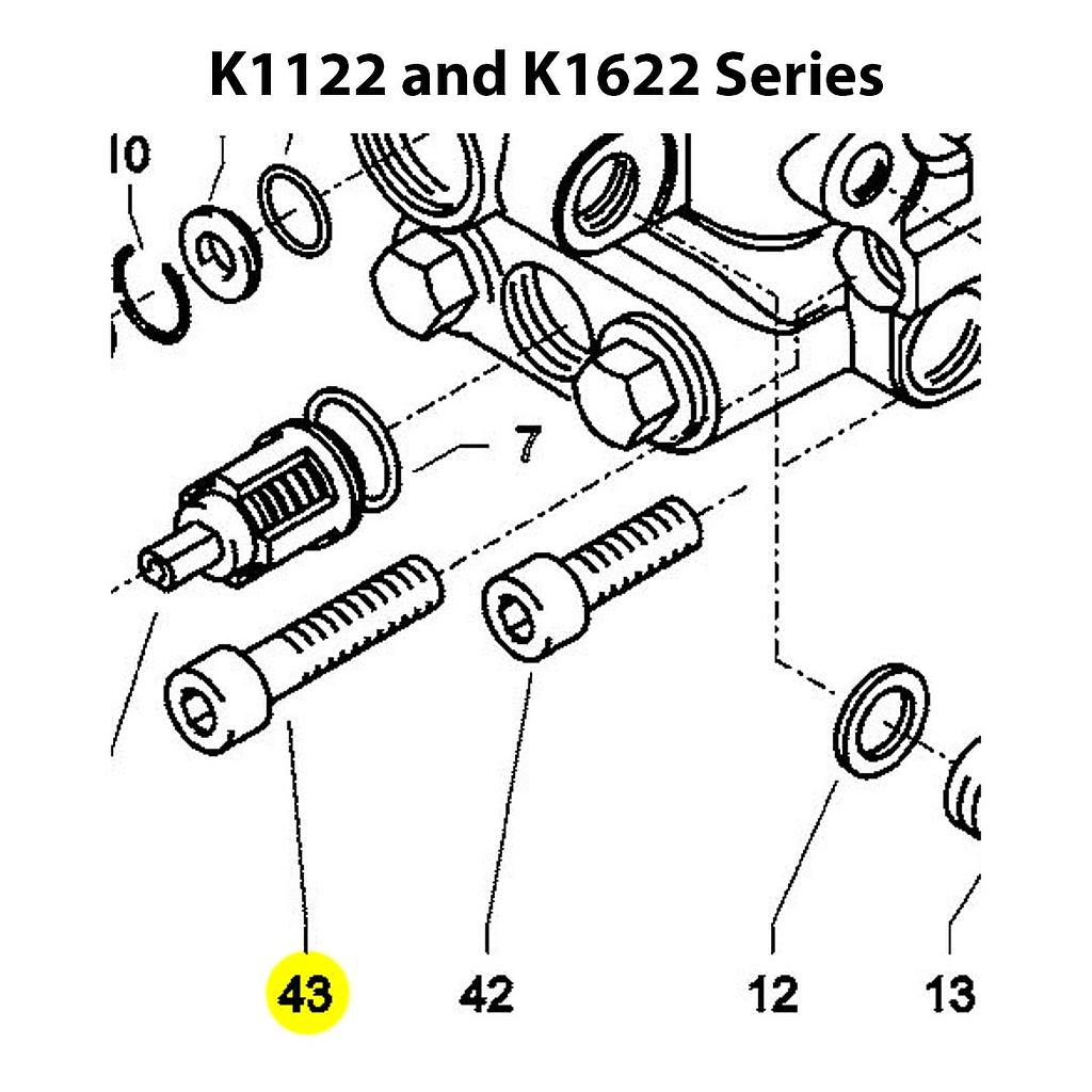  Kränzle Hex Socket Bolt (Screw) M8 x 45mm 1122 1622