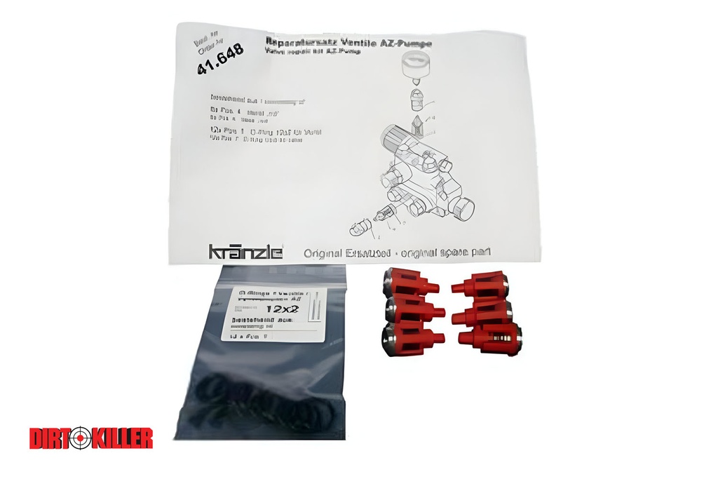  Kränzle AZ-L Pump Valve Rebuild Kit (Red)