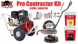 [98Generalcontractorkit] General Contractor Pressure Washer Starter Kit With Cold Water 4GPM @ 4000 PSI Machine and accessories
