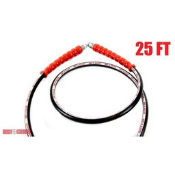 [5200016] 25’ Black High Pressure Hose Assembly With 3/8” MNPT Swivel Crimps