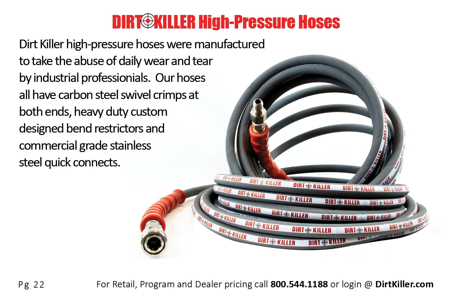 Dirt Killer pressure washer hoses
