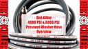 50’ Grey Single Wire Non-Marking High Pressure Hose Assembly With 3/8” Stainless Steel Quick Disconnects Installed