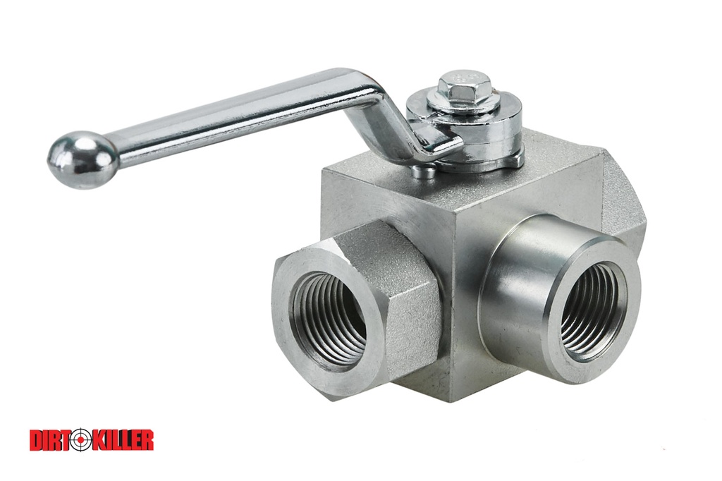 3-way HP Ball Valve, 1/2"FPT BA4721, 7000psi Max