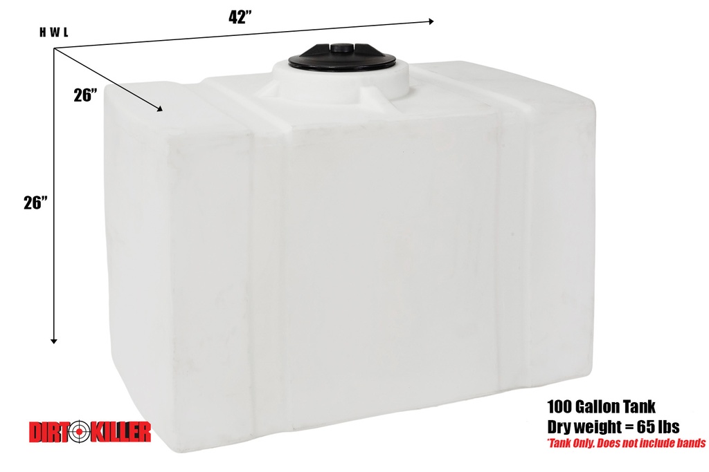 100 Gallon Water Tank, 42"L x 26"W x 26"H