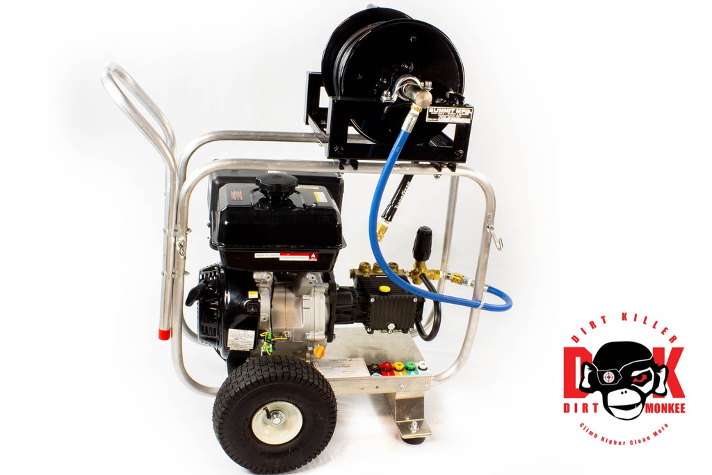 Dirt Monkee 15hp Power Ease EZ 4040g Pump 4gpm 4000 psi rollover frame hose reel-image_5