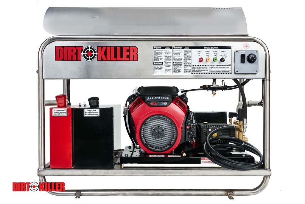  Dirt Killer Hot Water Skid, 8 GPM @ 3500 PSI With 135*F Temperature rise, Fahrenheit83