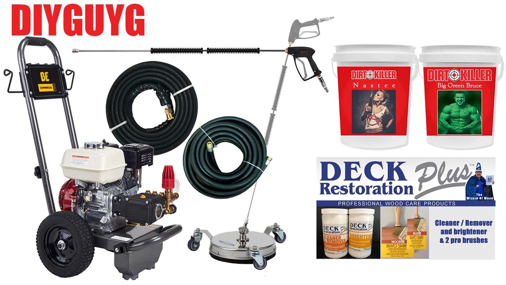 Gasoline DIY Guy Kit, Includes A-7 Model Pressure Washer, Surface Cleaner, Accessories And Soaps