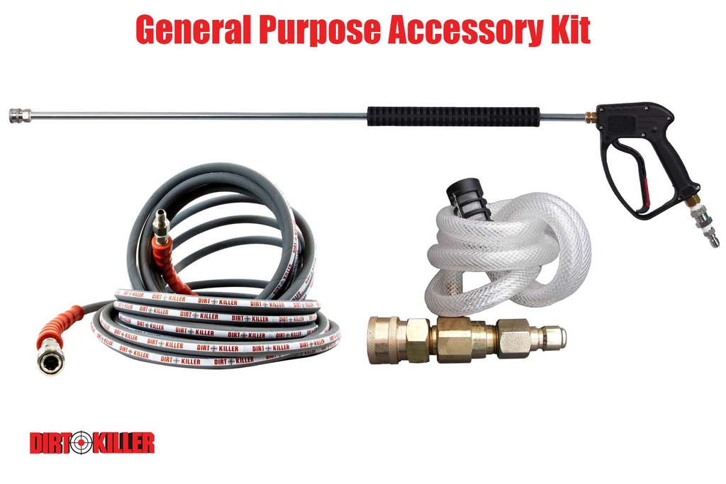 General Purpose Accessory Kit, Includes 100' High Pressure Hose, 2.1 Injector and 36" Gunjet Assembly