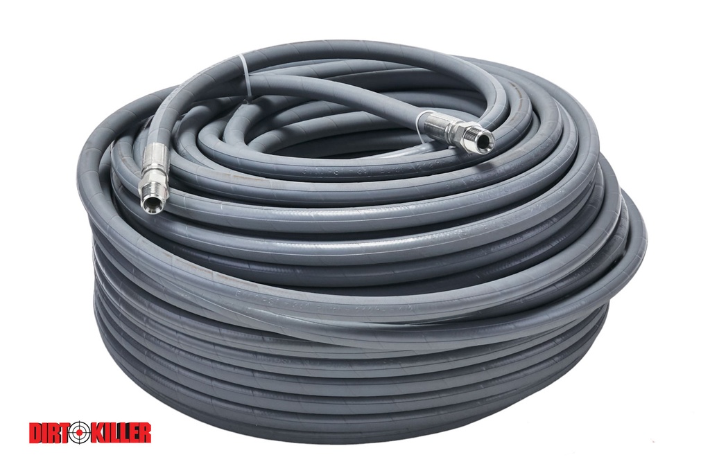 1/2" x 300’ Grey Non-marking Double Wire High Pressure Hose Assembly With 1/2" High Pressure Crimps
