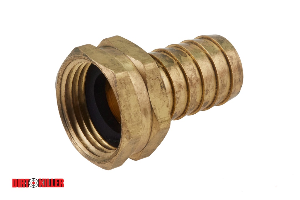 Brass Hose Barb Adapter Swivel Female GHT x 3/4" Barb