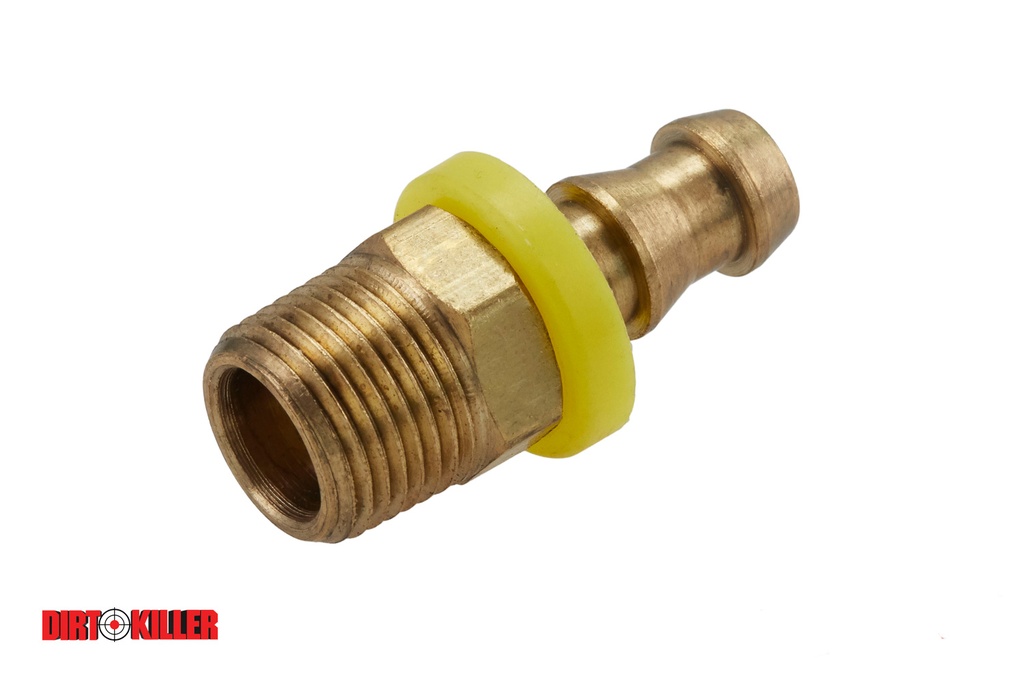  Brass Push-On Adapter Barb 3/8" MNPT x 3/8" Barb