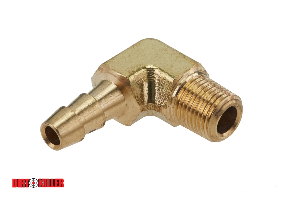  Brass Hose Barb Elbow Adapter 1/8" MNPT x 1/4" Barb