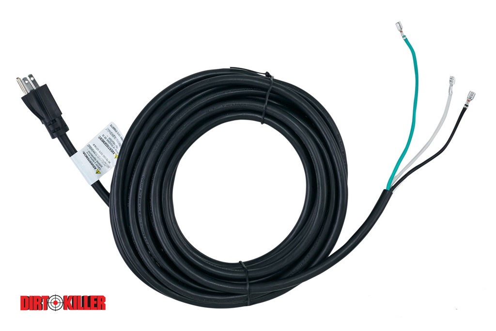 Power Cord 25' without GFCI 120 Volt 15 Amp 12/3 SJTW