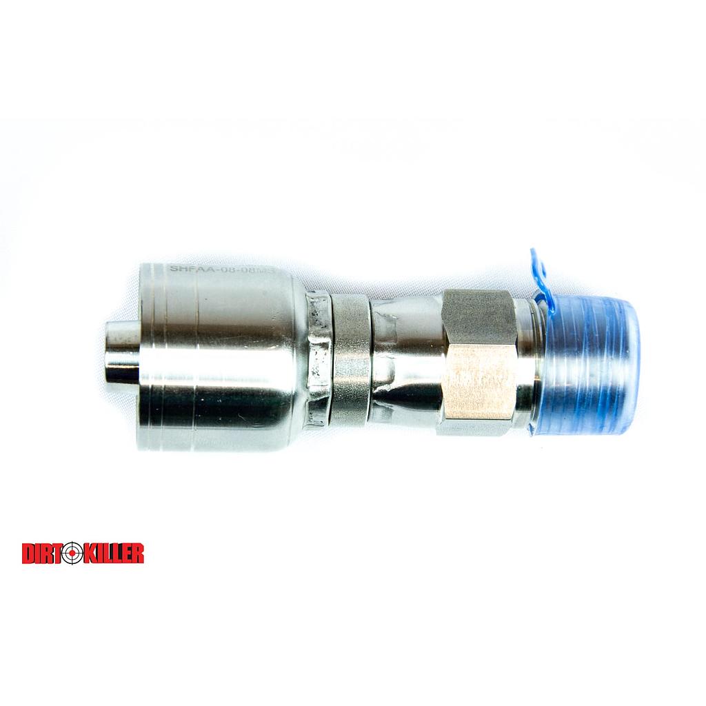  Stainless Steel Crimp Swivel 1/2" MNPT x 1/2" ID Hose