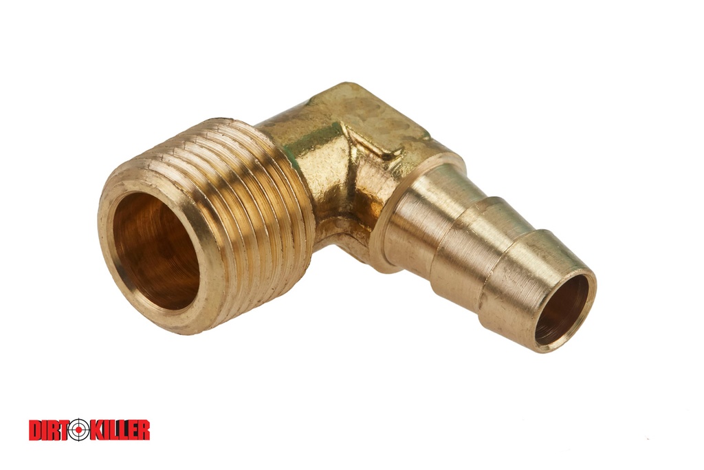  Brass Hose Barb Elbow Adapter 3/8" MNPT x 3/8" Barb