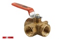  Brass 3-way Ball Valve 1"FNPT 400psi #54-100