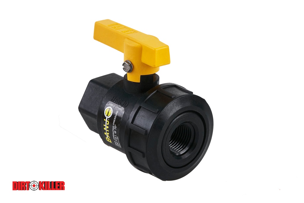  Banjo Single Union Valve 1/2" FNPT Full Port Poly UV050FP