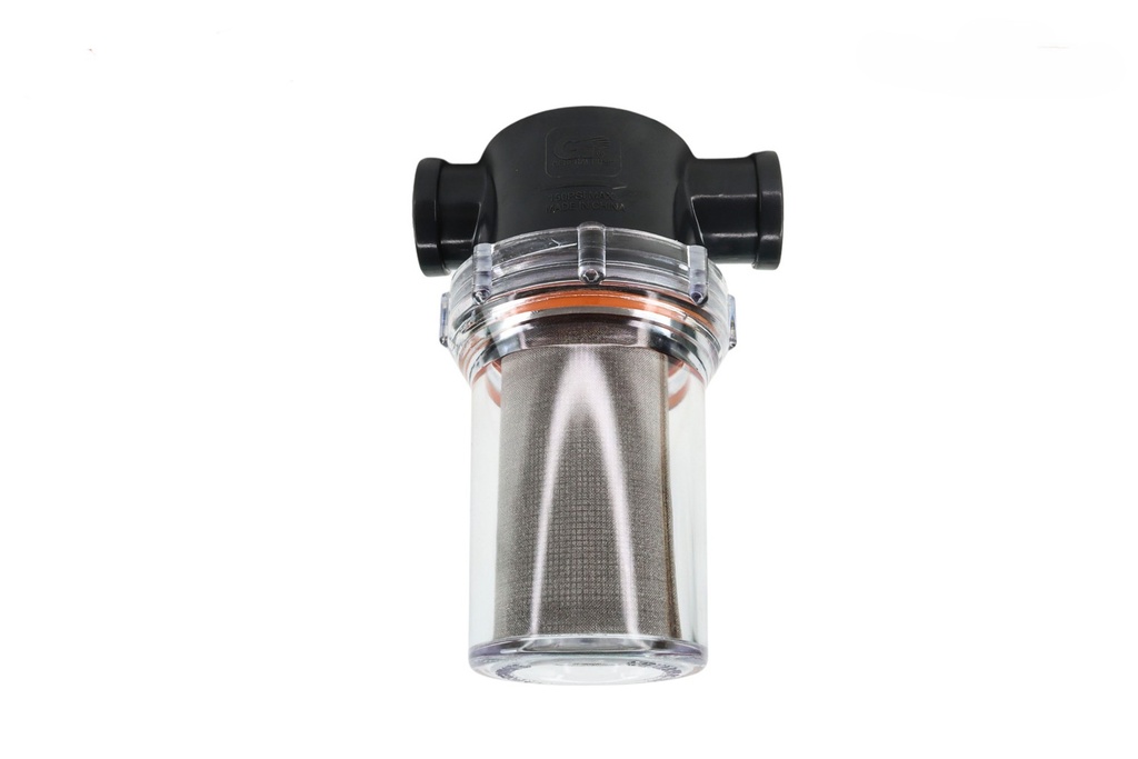 [5500199] Clear Bowl Filter 3/4" FNPT Ports 80 Mesh Screen