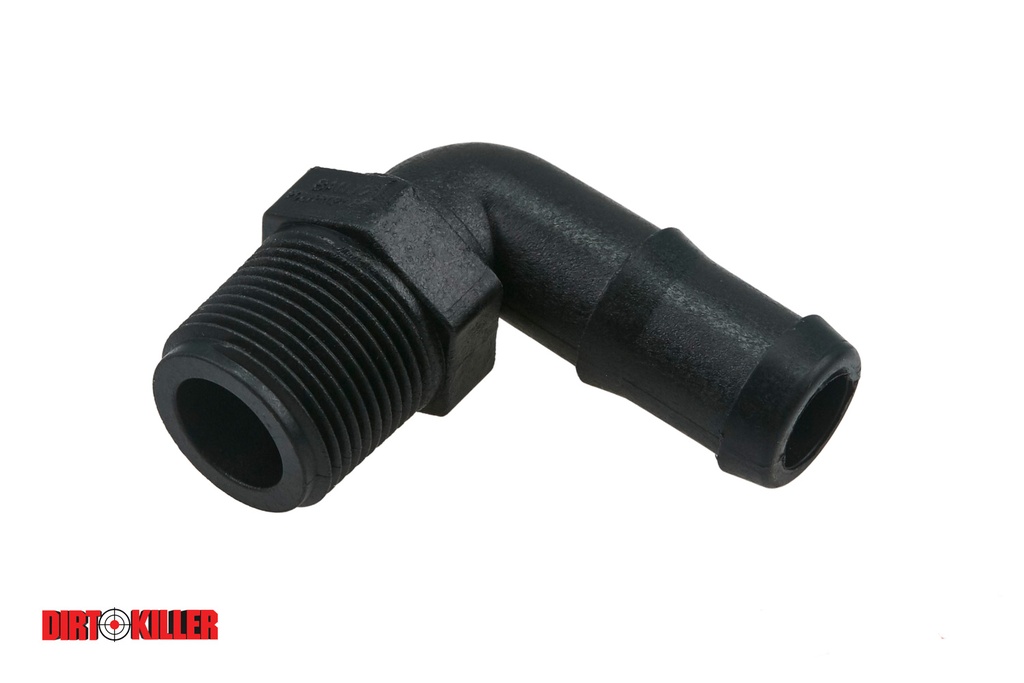  Poly Hose Barb 90 degree  Elbow 3/4" MNPT x 3/4" Barb