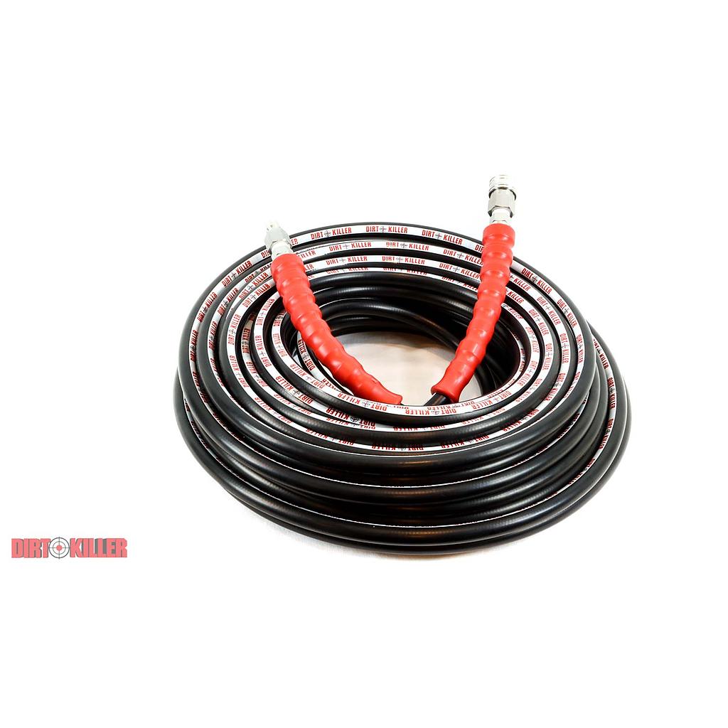 100’ Black High Pressure Hose Assembly With 3/8” Stainless Steel Quick Disconnects Installed
