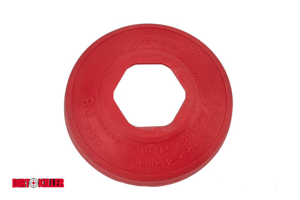 [97415407]  Kränzle Red Rear Cover Industrial DK Nozzle #8.0 Orifice