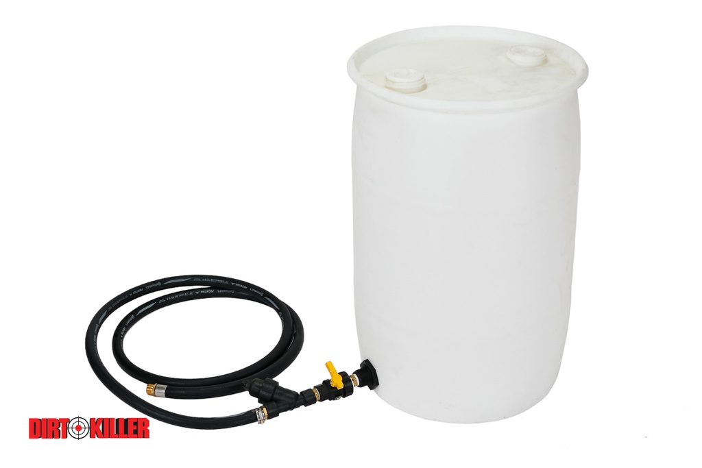  30 Gallon Drum Style Buffer Tank with Ball Valve, Filter and 10' Supply Hose