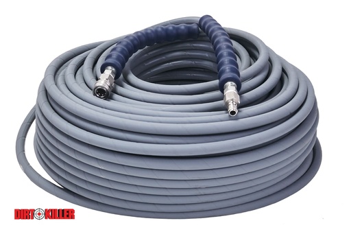 [9800505] 300’ Grey Non-marking Double Wire High Pressure Hose Assembly With 3/8” Stainless Steel Quick Disconnects Installed
