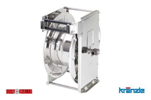 [97412597] Kränzle Spring Rewind Hose Reel Stainless Steel No Hose holds 20m