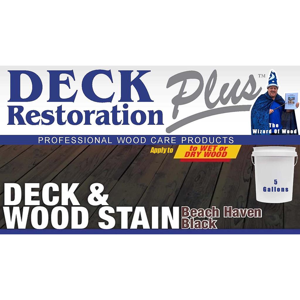 [8100503]  Deck Restoration Plus Beach Haven Black 5 Gallon Wood Stain
