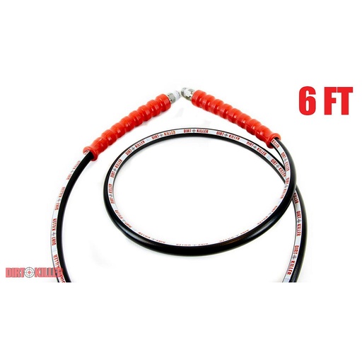 [5200034]  6’ High Pressure Whip Line With 3/8” MNPT Swivel Crimps