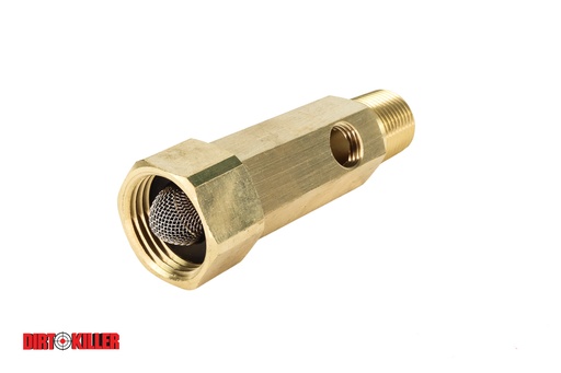 [5000316]  Brass Garden Hose Inlet with 1/4" FNPT Bypass Port  1/2" MNPT x Female GHT
