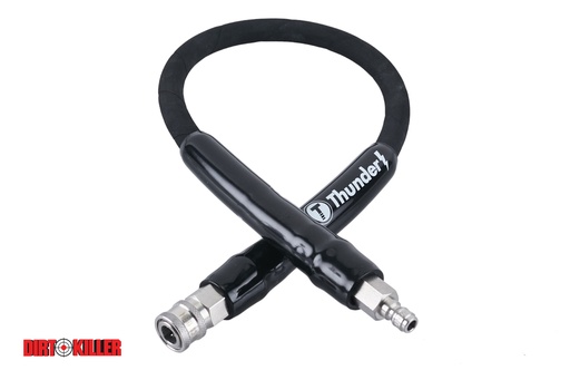 [5200003] 32" Long 6,000 PSI 3/8" Whip Line with 1/4" Crimps and 1/4" Stainless Quick Disconnects
