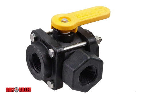 [5400032]  Banjo Poly 1" FNPT 3-Way Ball Valve V100SL Side Load