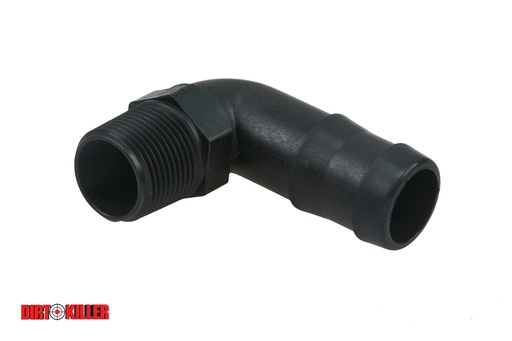 [5600148]  Poly Hose Barb 90 degree  Elbow 3/4" MNPT x 1" Barb